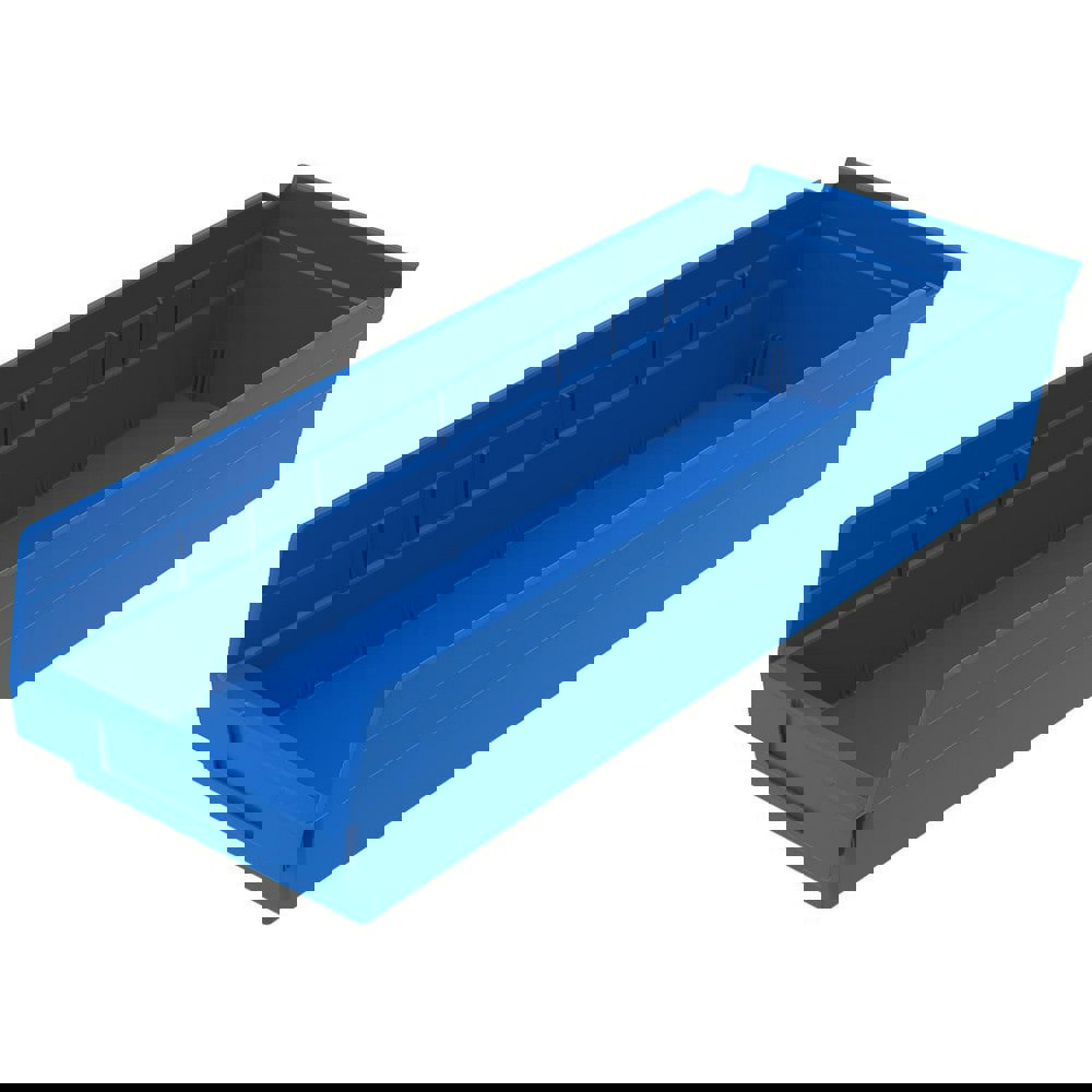 Plastic Hopper Shelf Bin: Blue